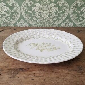 J&G Meakin Ironstone "Chantilly Green" Oval Serving Platter, Vintage Serveware